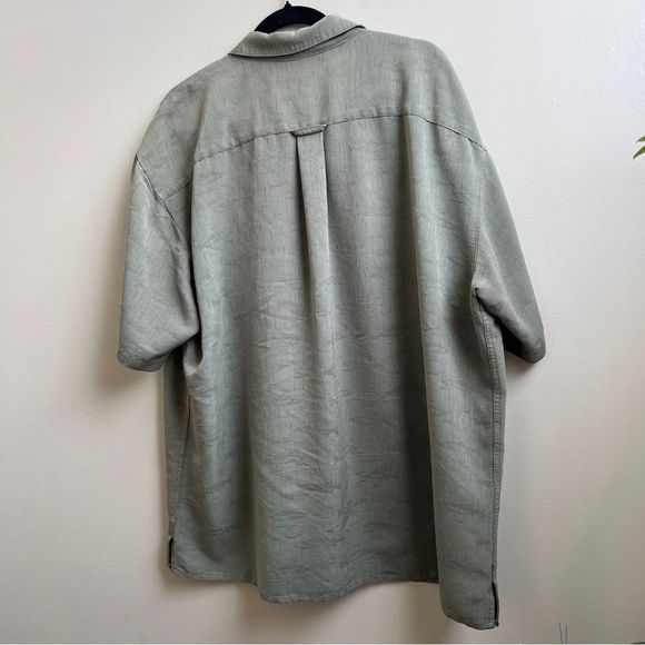 Cabelas Mens Olive Green textured Button Down short sleeve Shirt Size XL tall - Picture 2 of 5